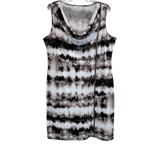 Calvin Klein Brown White Women's Dress Office Business Cocktail Party Size XL - Picture 1 of 6
